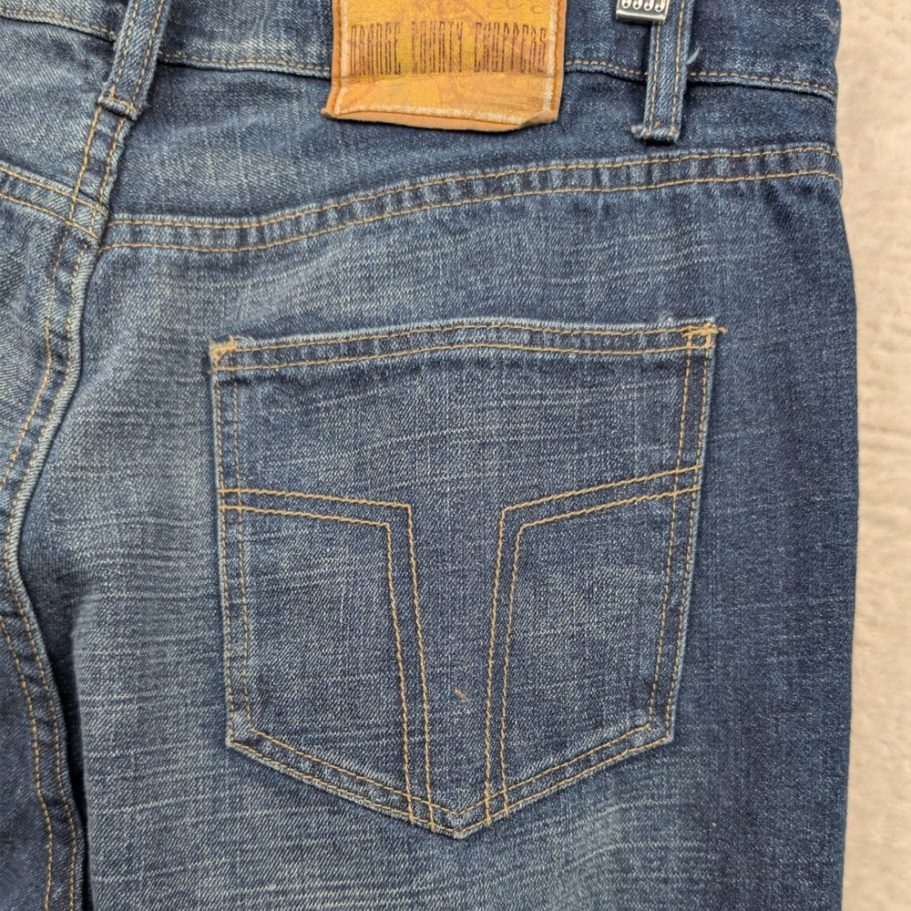 VTG Orange County Choppers Jeans Men's 37x30 Dark Blue Biker Grunge Wide Leg 90s - Picture 14 of 16